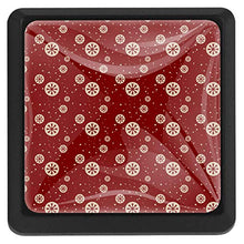[4 pz]Cassettiere in vetro trasparente con viti per cucina, comò, armadietto, bagno, armadio, rosso fiocco di neve – 01