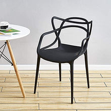 WellingA 4 Pezzi di sedie Moderne Pranzo Set di sedie Giardino per Esterni Sedia Patio Poltrona Ufficio impilabile,Nero