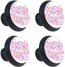 Pelle animale Viola Rosa Amore Cuore Pomelli per Porta Set di 4 Pomelli per Mobili Manopole per Cassetti Cucina Armadio Vetro