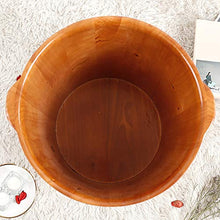 YLL Canna per pediluvio Oak Foot Tub, Maniglia, Foot Tub con Coperchio for Durevolezza (Size : 24cm)