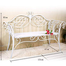 Panca da giardino per terrazza panchina in metallo per esterni, panca lounge per balcone con schienale e braccioli, seduta da cortile con struttura in ghisa, panca con mobili da giardino resistente