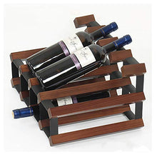 TFTREE Struttura in Legno e Metallo a 2 Piani Portabottiglie da appoggio Portaoggetti per la casa e la Cucina Portaoggetti Organizzatore per Vino Stand Perfetto per casa, Cucina, Bar, dispensa-Brown