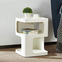 Comodino,Tavolino Laterale Tavolo Fine del Ferro Moderno con Vano Portaoggetti Aperto Comodino Comodino con Vassoio per Soggiorno, Camera da Letto (Color : White)