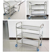 Carrello di Servizio per la Fornitura/Carrello con Ruote in Acciaio Inossidabile a 3 Strati, Silenzioso e indossabile, Rimovibile, Adatto per la ristorazione in Hotel/Attrezzature mediche/Carr