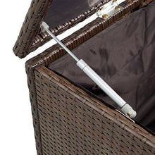 Tuduo - Cassapanca da giardino in polyrattan, colore: Marrone