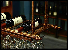 lanying Portabottiglie sospeso Porta Bicchieri Porta Bicchiere da Vino da Bar Porta Bicchiere da Vino Appeso Porta Bicchiere da Appendere Porta Calice-Bronzo_120*30cm