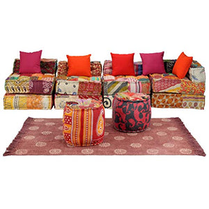 vidaXL Divano Modulare 16 pz in Tessuto Motivo Patchwork Arredo Salotto Lounge