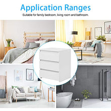 Comodino moderno e moderno, design semplice ed elegante, bianco con 3 cassetti, per camera da letto, soggiorno, bagno, 45 x 38,2 x 56 cm