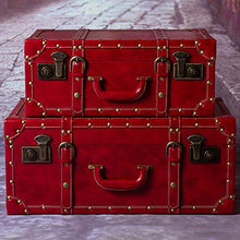 Armadi Grande Scatola di immagazzinaggio di Bagagli a Mano Valigia Rossa Mobile Bagno Camera da Letto (Color : Red, Size : 59X36X24)