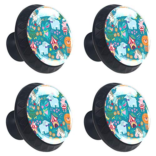 Set di 4 maniglie rotonde per armadio da cucina, credenza, cassettiera, cassettiera, con viti, per cucina, comò, armadietto, bagno, armadio