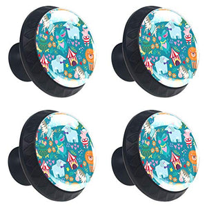 Set di 4 maniglie rotonde per armadio da cucina, credenza, cassettiera, cassettiera, con viti, per cucina, comò, armadietto, bagno, armadio