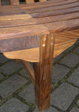 Panca da spiaggia rotonda in legno di teak, ca. 220 cm, panca in legno teak
