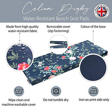 Celina Digby® - Cuscino impermeabile a 2 posti, con imbottitura in schiuma morbida (114 x 47 x 6 cm), motivo: rose garden floreale