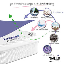 Twillie - Coprimaterasso Matrimoniale 180 x 200 Impermeabile - Made in Europa - Oeko-TEX® - Aegis® - Traspirante - Proteggi Materasso Anallergico, Antiacari, Antibatterico - Igienico 100% Policotone