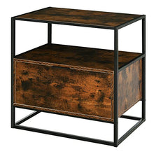 homcom Credenza in Stile Industriale, Comò Vintage in Legno e Metallo per Soggiorno o Camera con 1 Cassetto 73x45.5x76cm