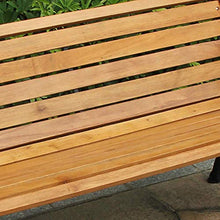 GaoF panchina per Il Tempo Libero Cortile Esterno per Uso Domestico, Legno massello anticorrosione e Piede in ghisa, panchina per mobili da Esterno, Adatto per Prato/Balcone/Veranda/Strada