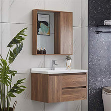 NgMik Cabinet Specchio Lavabo Bagno Moderno del Cabinet del Bagno della lavandino del lavandino del lavandino della Lavanderia a Muro Facile da Pulire (Color : Brown, Size : 50x60x45cm)