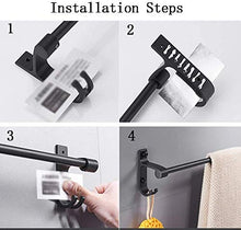 AINIYF Bagno Bagno Doccia Mensola Organizzatore Parete Punch Spazio Libero in Alluminio rettangolo igienici 1/2 Livello Torre Hanger Hook Up di Scarico, Nero