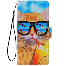 Pelle Portafoglio Cover Compatible with MOTO G7 Custodia Flip Libretto Animale Case Garfield,URFEDA PU Cuoio Chiusura Magnetica Case Cover Stile Vani di Carte Coper tura Custodia per MOTO G7 Plus
