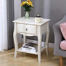 Sogesfurniture BHEU-BSB-008 - Comodino con cassetto, 49 x 38 x 62 cm, colore: Bianco