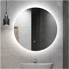 Specchio Rotondo A Muro Controluce LED, rotondo LED Modern Bath Bathroom Specchio per vanità, specchio retroilluminato a led senza telaio, specchi da bagno illuminati a parete, per la rasatura del tru