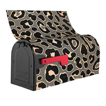 Design leopardo senza cuciture in oro e vettoriale progettato appositamente per cassetta delle poste, copertura per cassetta postale per giardino, giardino, cortile, dimensioni standard 51 x 45 cm
