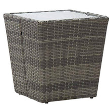 SKM Set Bistrot Giardino 3 pz Polyrattan e Vetro Temperato Grigio (11.4kg) Grigio-8365