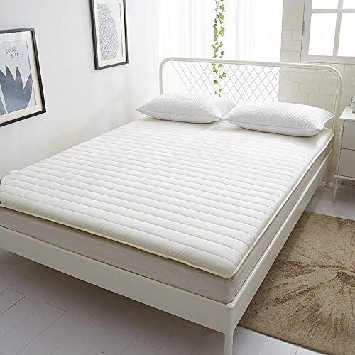 Yamyannie-Home Pieghevole Morbido futon Comodo Materasso Sleeping Pad Thick (Colore : Bianca, Dimensione : 180x200cm)