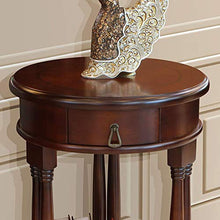 Jcnfa-Tavoli Tavolino Rotondo, Stand Floreale in Legno Massello in Stile Europeo, Tavolino con Cassetti, Mensola per Salotto Americano, Stand Flower da Interno