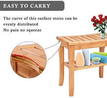Sgabelli da Doccia in bambù in Legno con ripiano portaoggetti Panca Antiscivolo Sgabello da Bagno per Donna Incinta 48 25,5 43 cm 0107