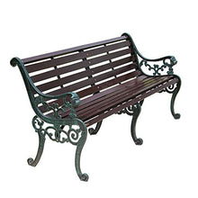 Panca da giardino per terrazza panchina per il tempo libero, panchina in metallo per esterni 2-3 posti da cortile per il tempo libero sedile in ghisa, sedia da portico in legno anticorrosivo resiste
