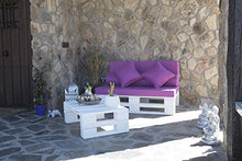 Palets Talavera SL Set 1 x divano pallet 12 Ocm x 80 cm, 1 x tavolo 80 x 50 cm, levigato e spazzolato, per interni ed esterni, colore naturale