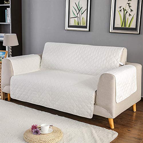 Liveinu Copridivano Copripoltrona per Divano Trapuntato Extra Morbido Slipcovers Impermeabile Copri Divani Antiscivolo Poltrone Fodera Protezione per Divani Imbottiti 3 Posti 190 x 195 cm Bianco