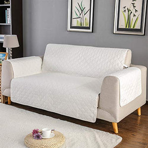 Liveinu Copridivano Copripoltrona per Divano Trapuntato Extra Morbido Slipcovers Impermeabile Copri Divani Antiscivolo Poltrone Fodera Protezione per Divani Imbottiti 3 Posti 190 x 195 cm Bianco