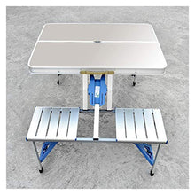 JDJD Tabella Outdoor Picnic Multifunzione Durable Portable Portatile Barbecue Barbecue BBQ Camping in Lega Alluminio Pieghevole Tavolo Pranzo All'aperto Picnic Tavolo Pranzo Sgabelli Tavolo