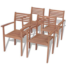 Festnight Set Sedie schienale con braccioli da Giardino Impilabili in Legno di Teak