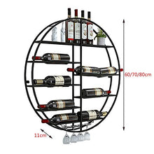 Rastrelliere per bicchieri da vino Scaffale per vino in metallo a parete, scaffale per vino rotondo in ferro nero, portaoggetti per bar e ristoranti, porta in vetro Holder Holder Organizzazione e cons