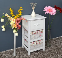 Ts-Ideen 4326 - Mobiletto/comodino con 2 cestini, colore: Bianco/Rosa