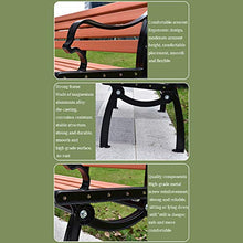 Panche da giardino panche da esterno,Anticorrosivo panchina di legno di plastica ,Sedile per balcone casual con schienale e braccioli cornice metallica Seduta a doghe da esterno,Per prato / ingresso