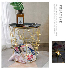 ZXPzZ Comodino Tavolino da caffè d'oro in Ferro Battuto Tavolino da caffè D'angolo Tavolo da Pranzo Piccolo Tavolo Rotondo (Color : Gold, Size : 30.5x34cm)