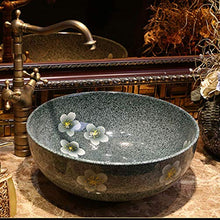 WEHOLY Lavabo in Resina Lavabo Rotondo da Incasso Ovale in Pietra Naturale Lavabo Rotondo retrò Creativo Jingdezhen Ceramica Hotel Lavabo antispruzzo