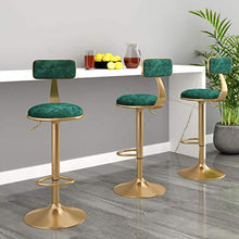 Sgabelli da bar Girevole, Regolabile in Altezza Staffa in Metallo Cuscino in Cotone per Schienale Poggiapiedi Cromato per Cucina Bancone Soggiorno Bar Ufficio(Color:Azzurro)