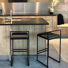 GYPPG Sedia Elegant Home Dcor Altezza del bancone Sgabelli Bar Sedie, Cucina Colazione Sgabello Bar Poggiapiedi Schienale, Sedile Quadrato in Velluto Imbottito e Gambe in Meta