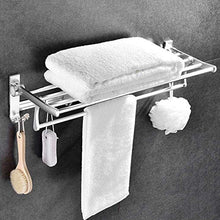 AINIYF Bagno Bagno Doccia Mensola Organizzatore Parete Punch Libero portasciugamani igienici Alluminio dello Spazio Pieghevole Hook up Argentato