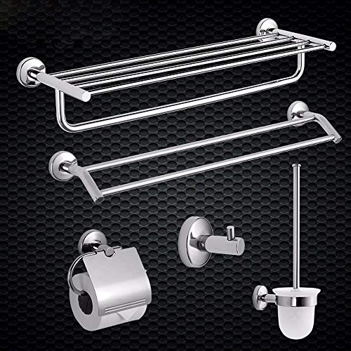 MBYW Portasciugamani Moderno Minimalista Portasciugamani Elegante per Il Bagno di Moda Ciondolo Hardware in Acciaio Inox a Cinque Pezzi, portasciugamani da Bagno, Porta Asciugamani Doppio