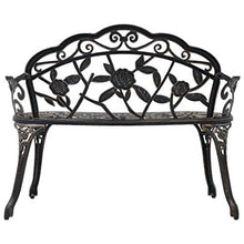 vidaXL Panchina da Giardino e Bistrot Elegante Classica Rustica Robusta Panca per Esterni Stabile in Alluminio Fuso 100 cm Bronzo Gambe in Ghisa