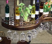 XHCP - Portabottiglie da appendere per vino, supporto per calici a testa in giù, altezza regolabile del braccio, creativo bar bar
