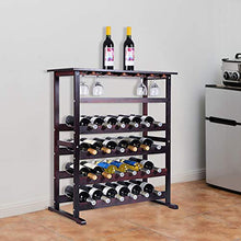 Goplus Portabottiglie Cantinetta Scaffale per Vino Portavino in Legno da 24 Bottiglie 80x41x90,5cm