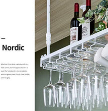 LDM Portabicchieri, Bottiglia di Vino da Appendere al soffitto, Calice, Portaoggetti per Tazze Scaffale sospeso Bar Arredamento Cucina - Struttura in Metallo Bianco (Dimensioni: 80 cm)