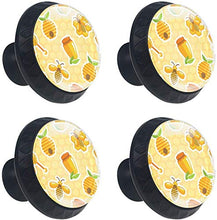 Honey Jar Hive Bee Honeycomb Sweet Pomelli per Porta Set di 4 Pomelli per Mobili Manopole per Cassetti Cucina Armadio Vetro